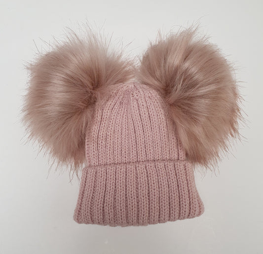 Double fur pom hat (11 colours)
