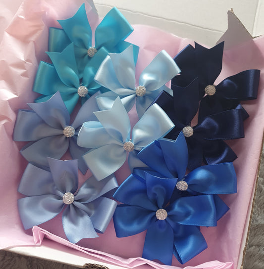 All blues bows gift box (5 pairs)