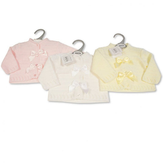Girls 2 bow cardigans 3 colours