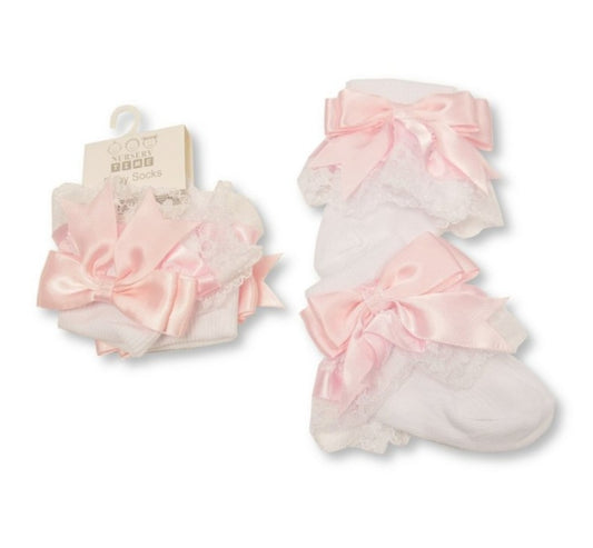 Large bow frilly socks 5 colours