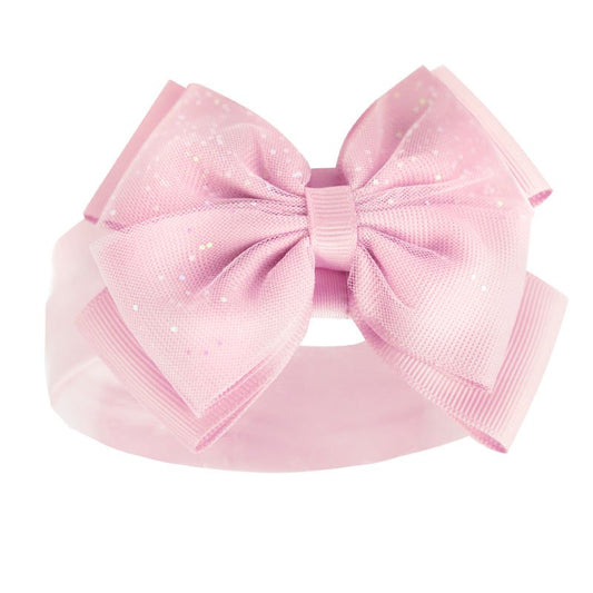 Pink big bow glitter headband