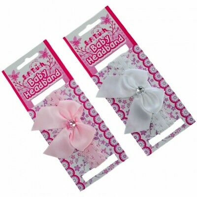 Pink or white small bow headband
