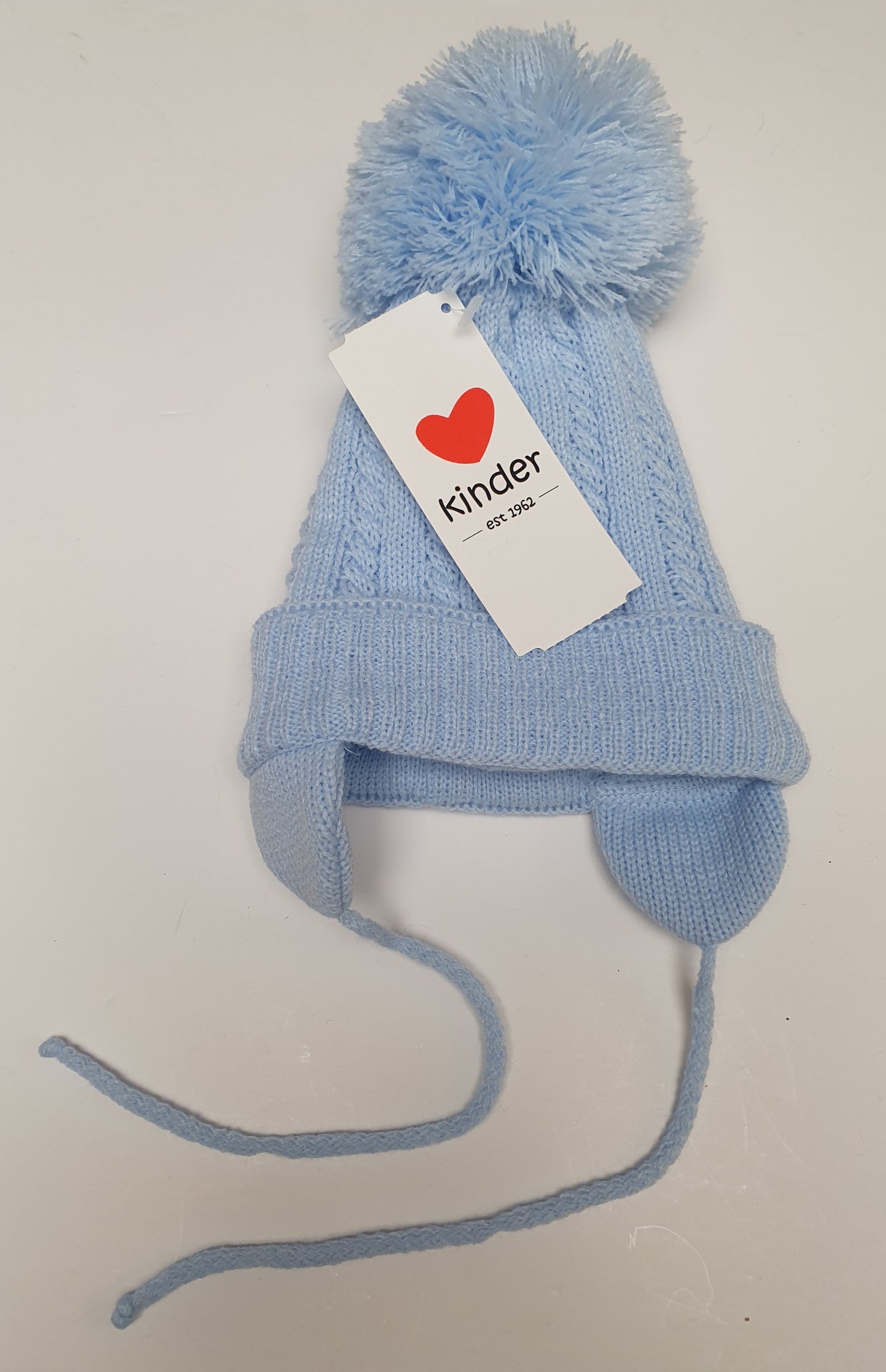 pom pom hat with ties (7 colours)