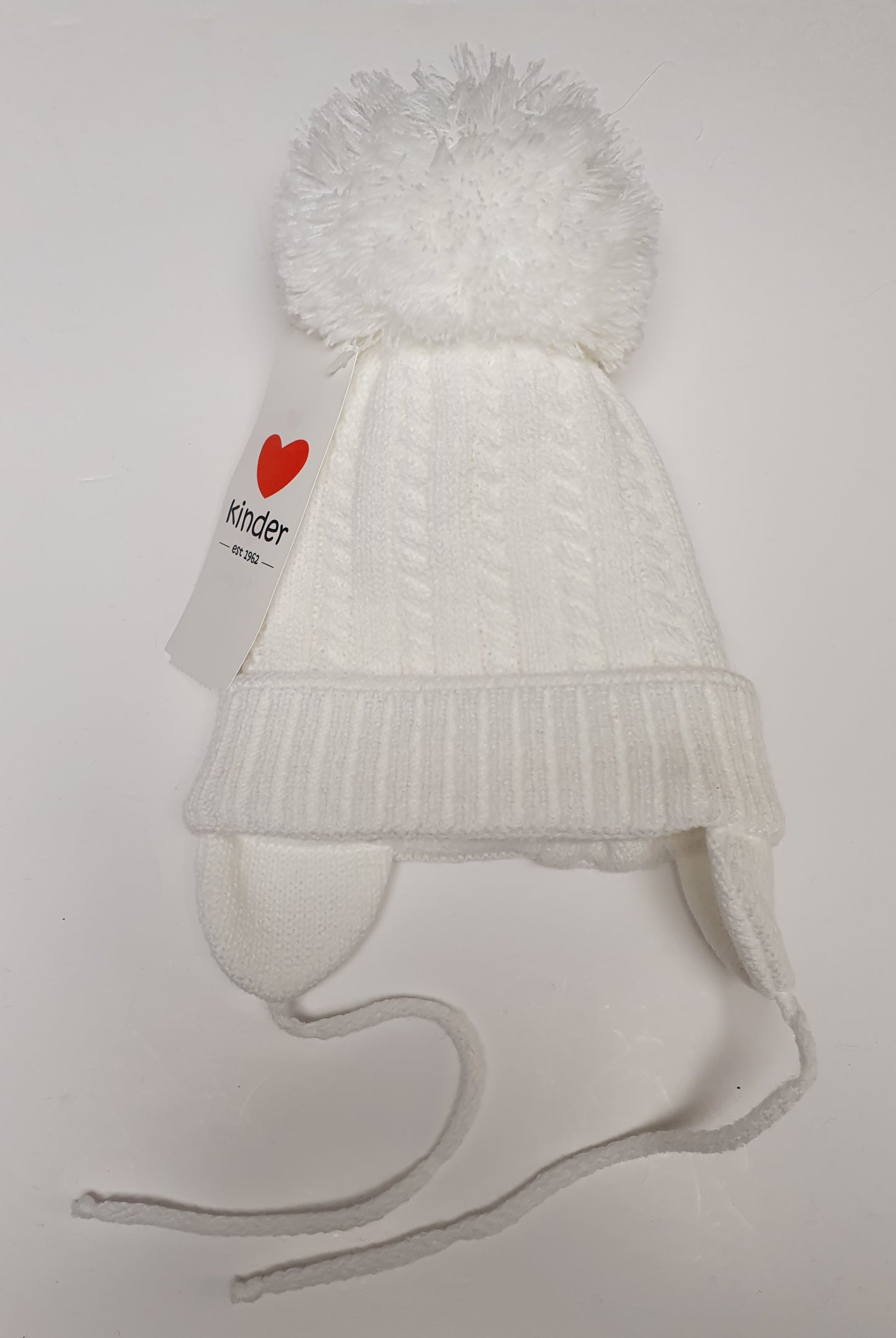 pom pom hat with ties (7 colours)