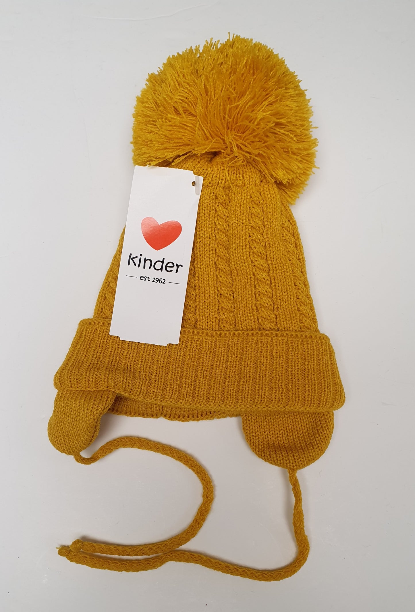 pom pom hat with ties (7 colours)