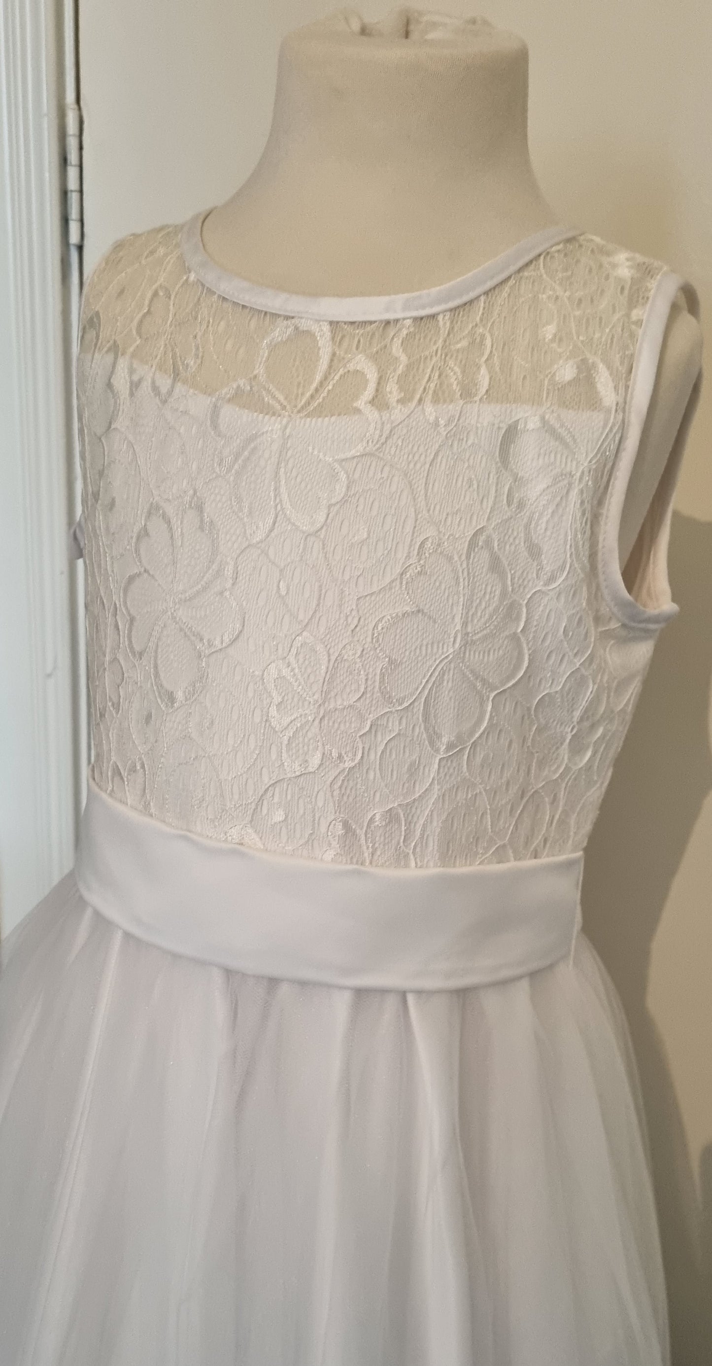 Laced floral communion dress