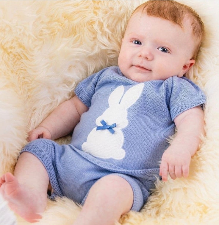 Bunny themed top and shorts blue