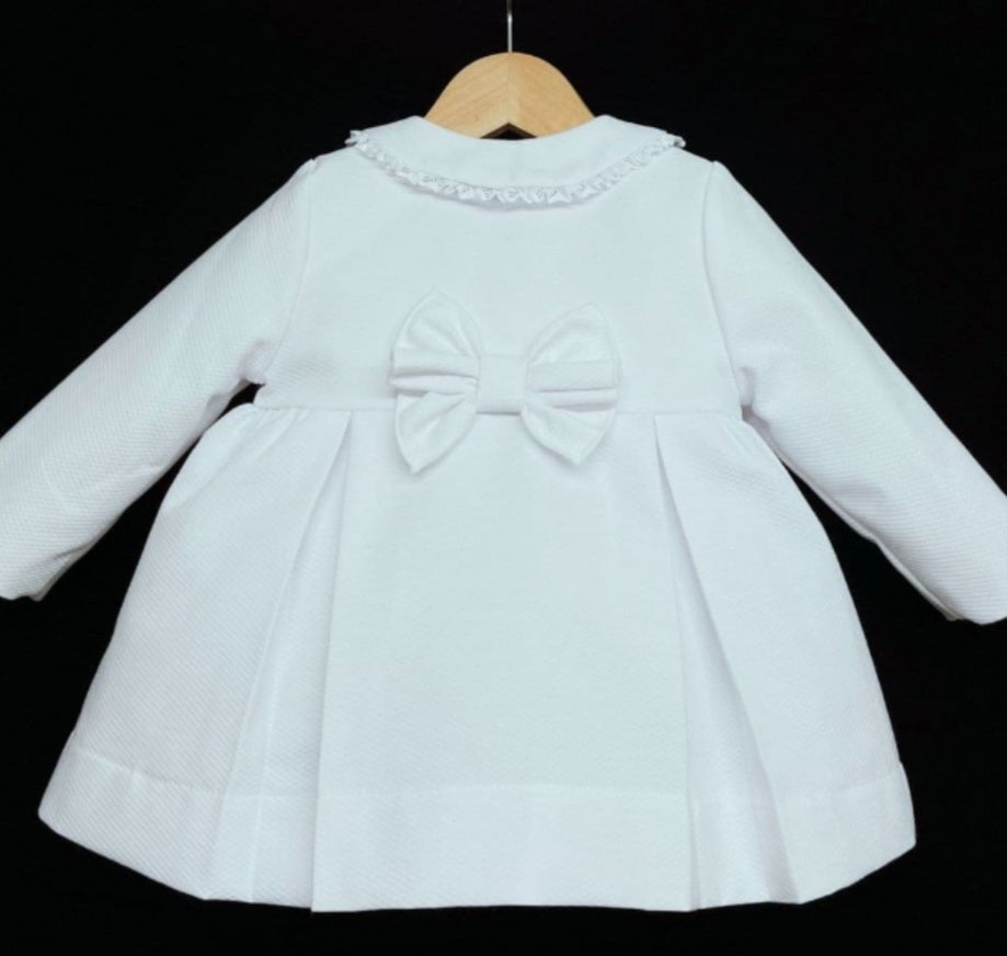 White summer coat with bows