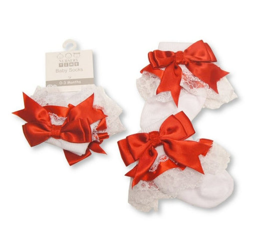 Large bow frilly socks 5 colours