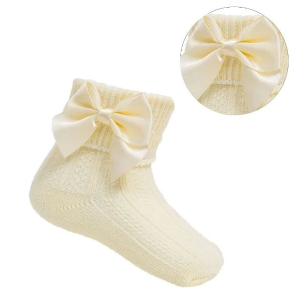 Ankle bow socks lemon