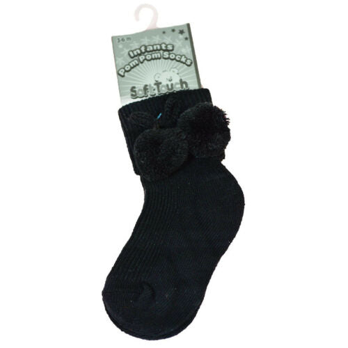 Ankle pom socks black