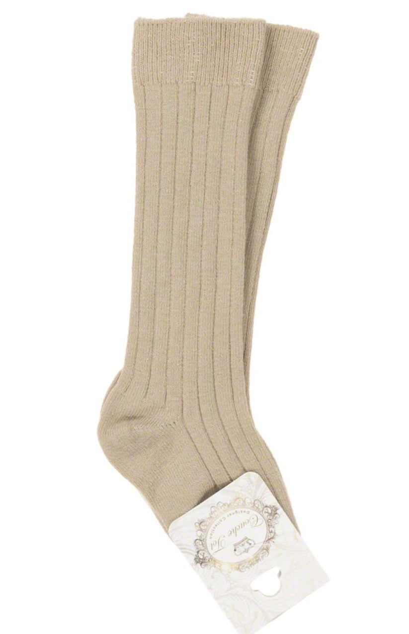 knee high ribbed plain socks