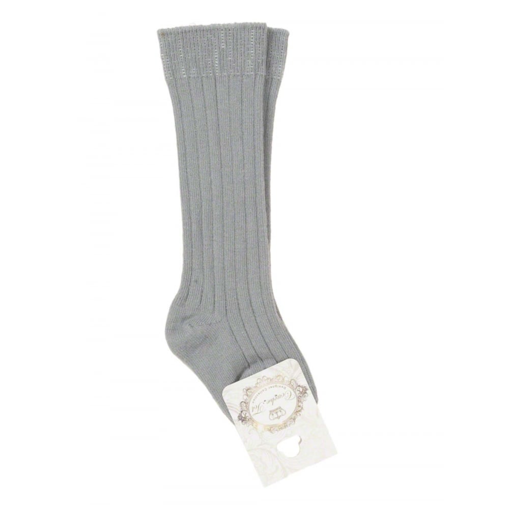 knee high ribbed plain socks