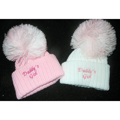 Newborn pom hat mummy/daddys girl