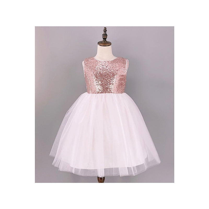 Rose gold sparkle puff dress