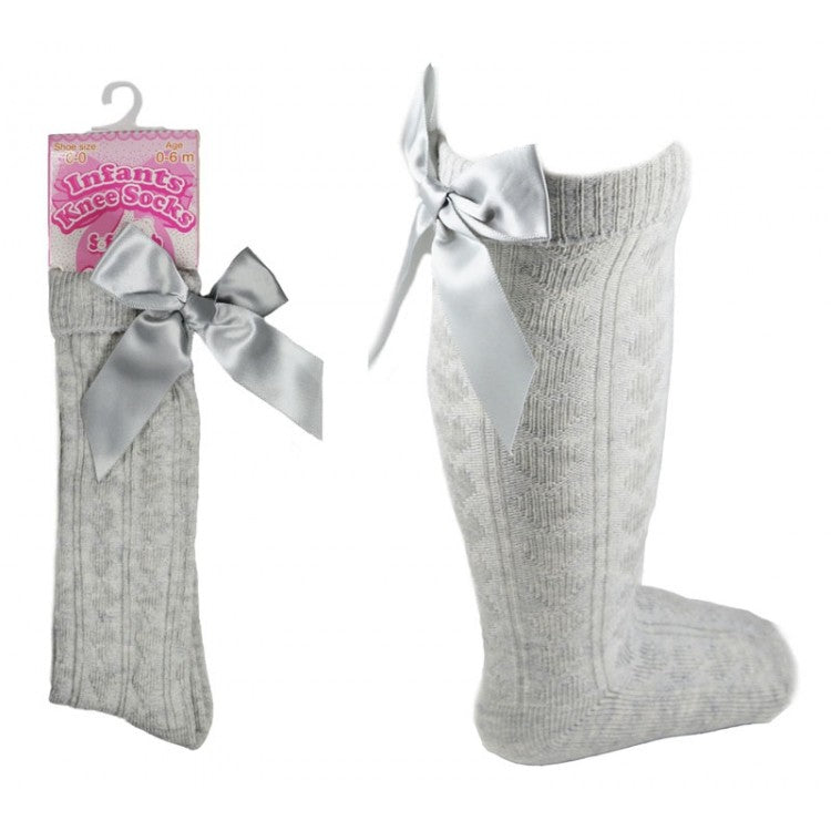 Girls knee high bow socks