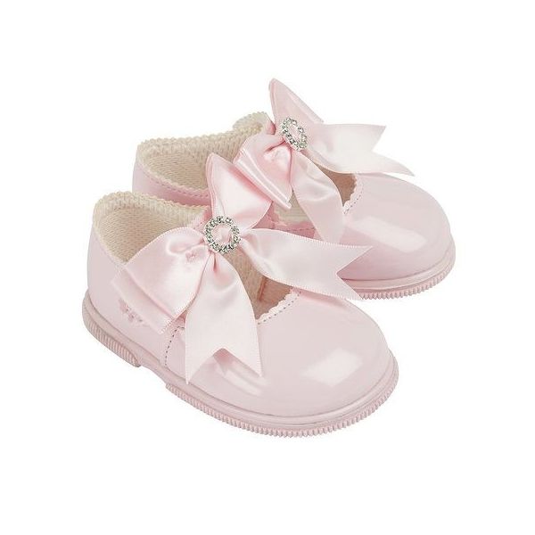 Girls hard sole big bow baypod shoes