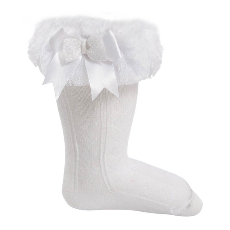 knee high tutu socks white