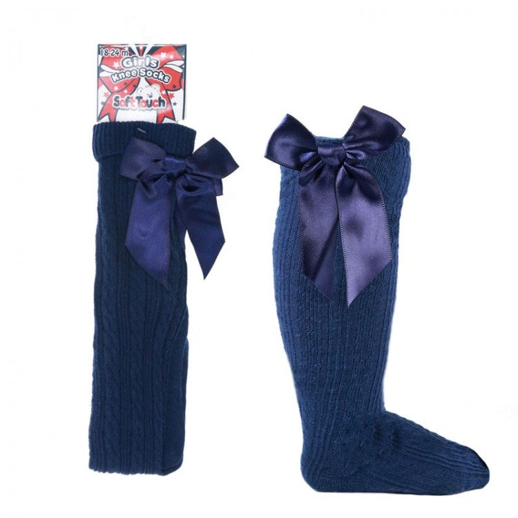 Girls knee high bow socks