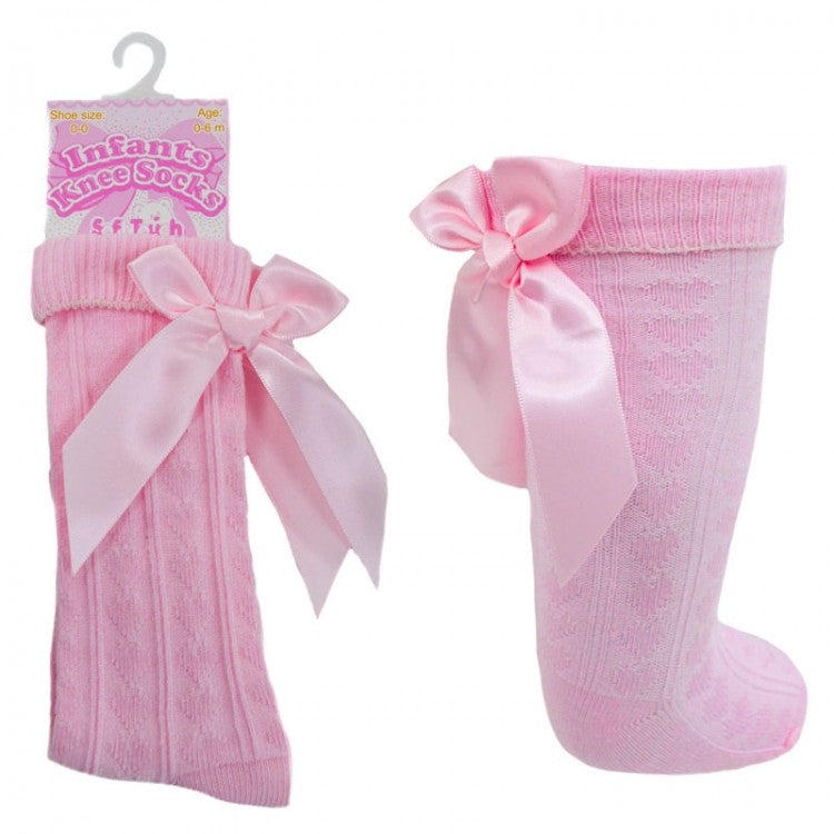 Girls knee high bow socks