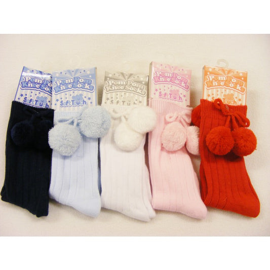 Knee high pom socks