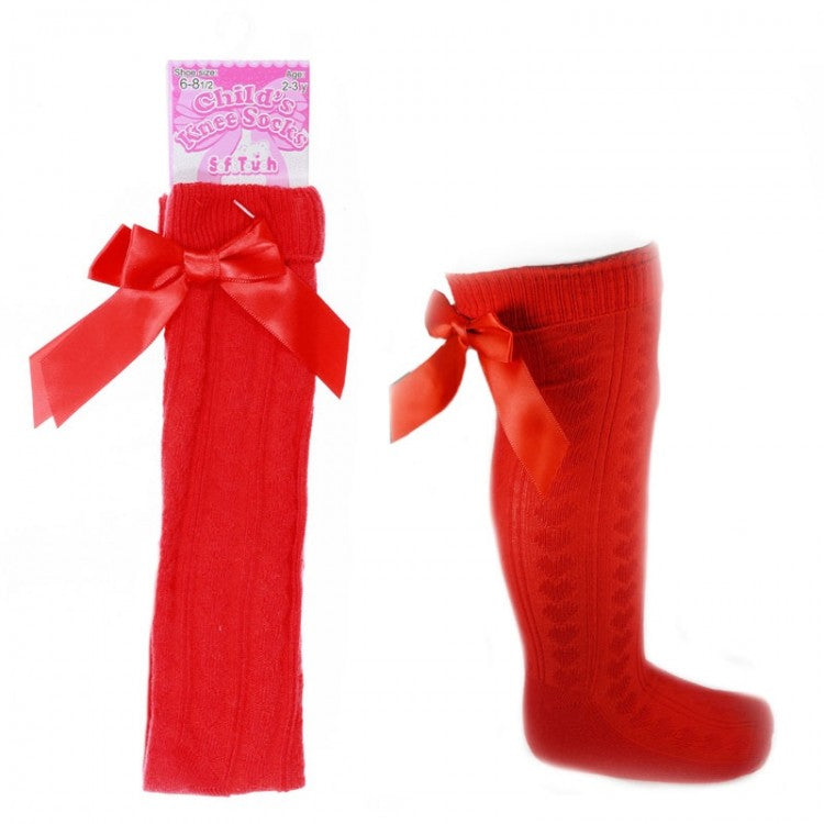 Girls knee high bow socks