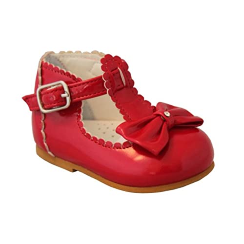 Infant girls bow shoes hard sole