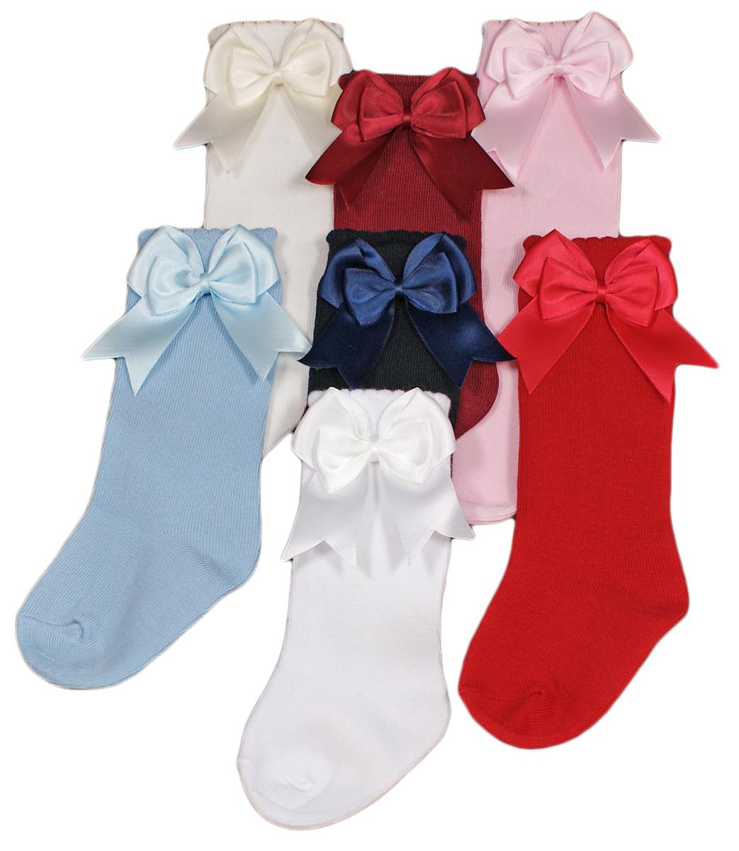 Knee high bow socks (Darker shades)