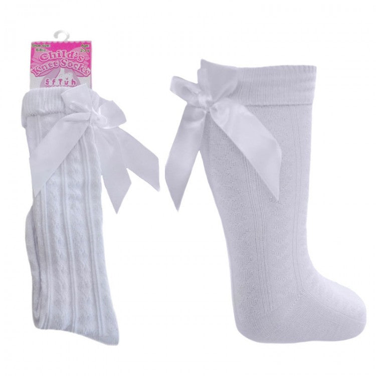 Girls knee high bow socks